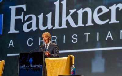 The Rt. Hon. Tony Blair speaks on faith, God and values at Faulkner University's Annual Benefit Dinner