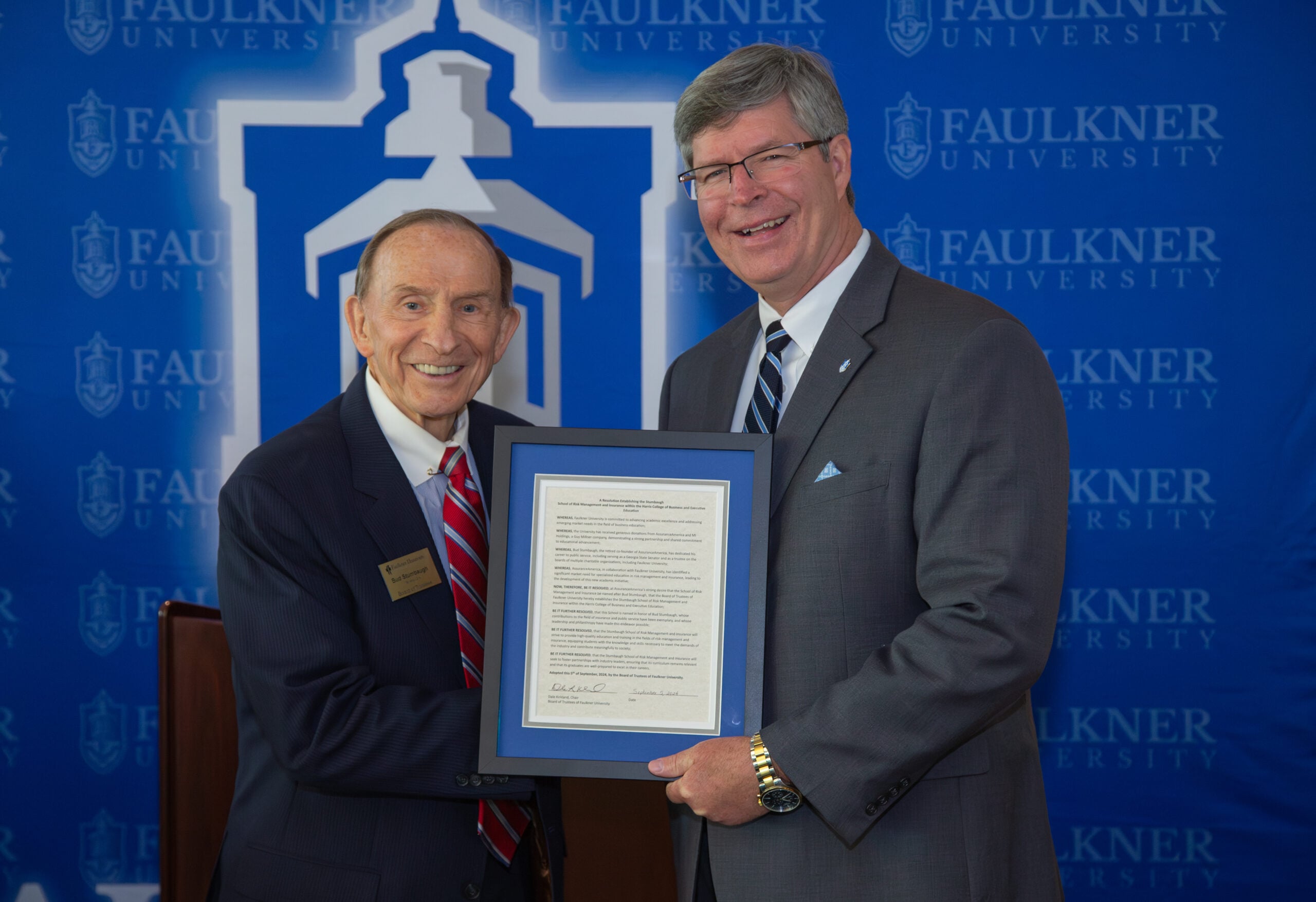 l-r Bud Stumbaugh and President Mitch Henry. 
