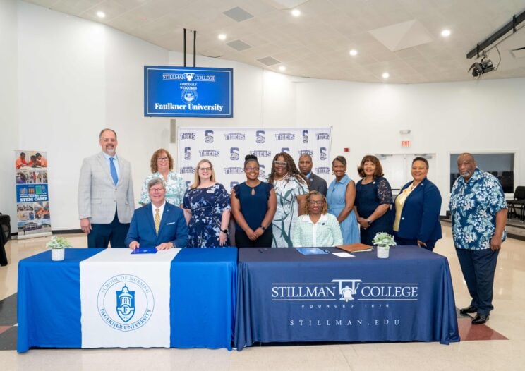 Stillman College with Faulkner Representatives and President, at table signing.